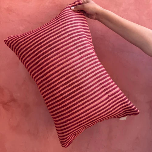 desert stripes- block printed pillow cover rectangle