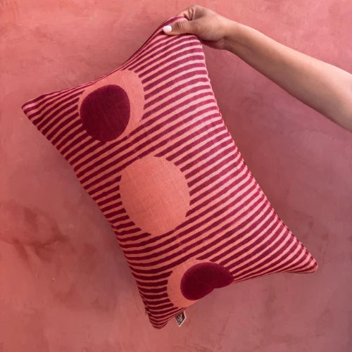desert stripes- block printed pillow cover rectangle