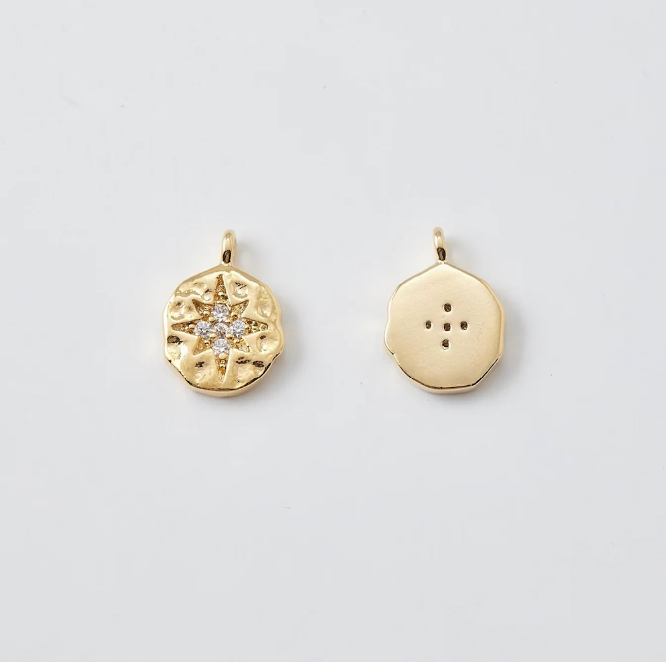 tiny north star gold coin charm