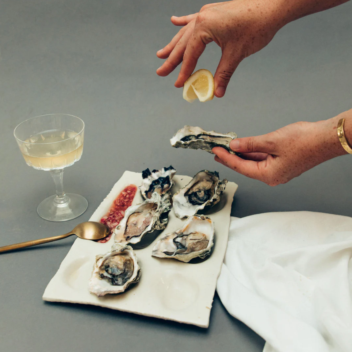 handmade oyster plate