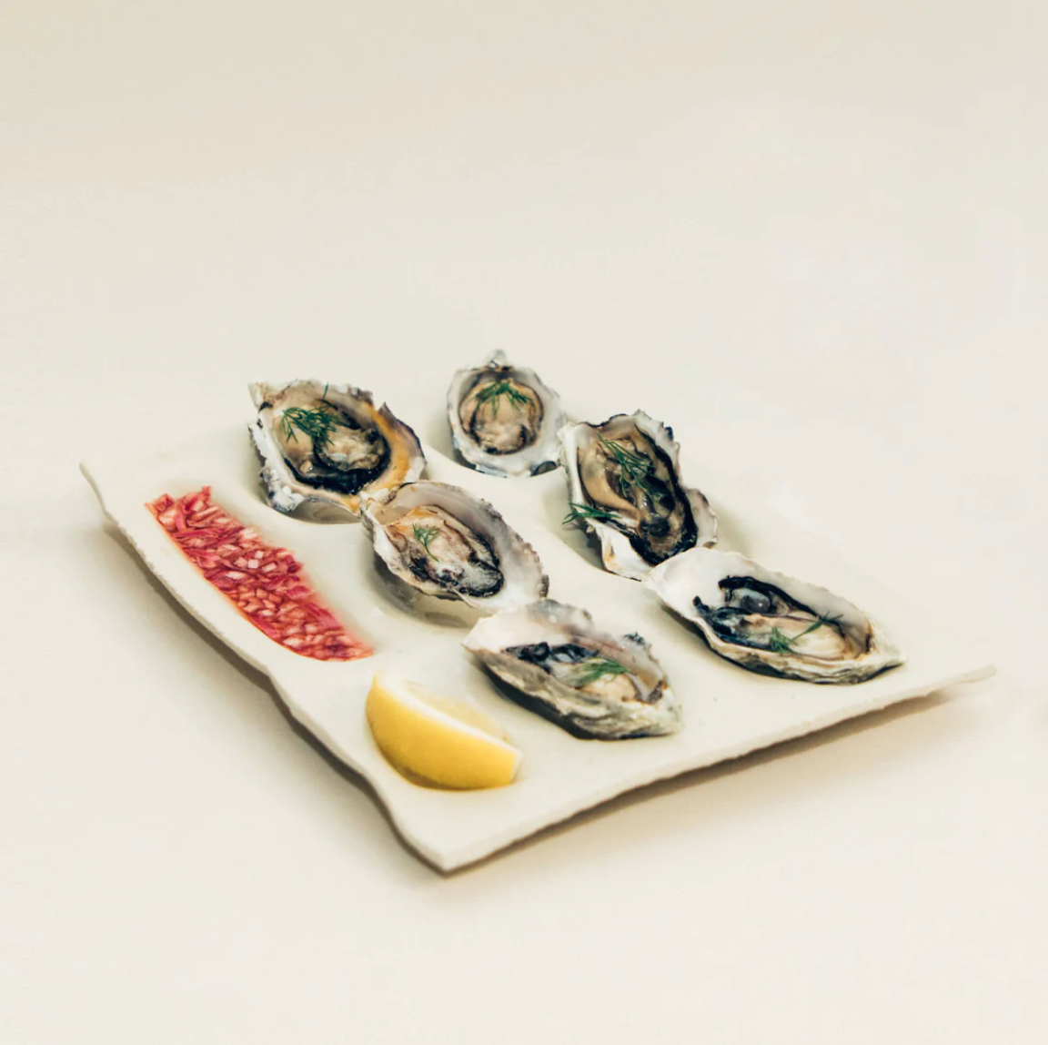 handmade oyster plate