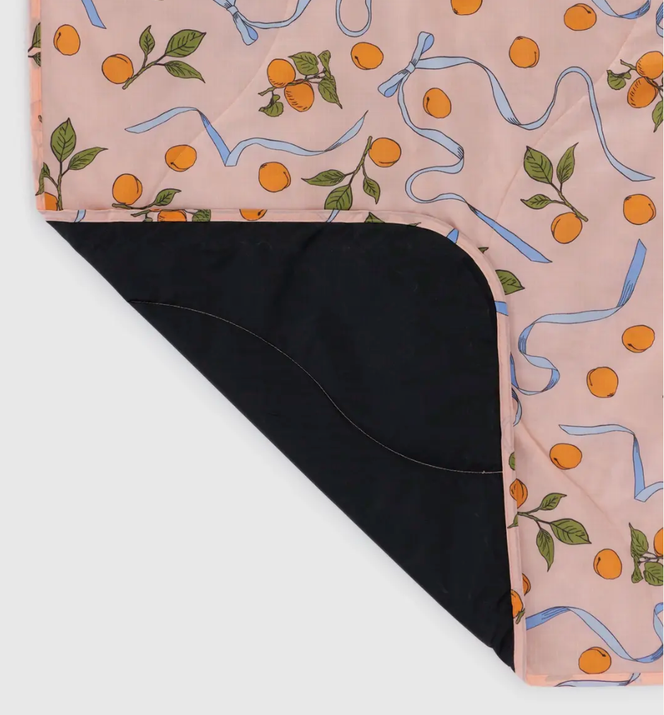 puffy picnic blanket - apricots & ribbons