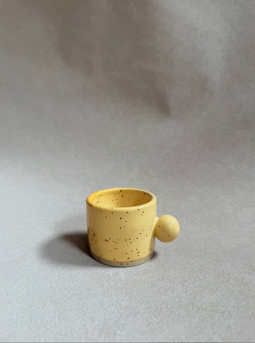handmade yellow espresso cup