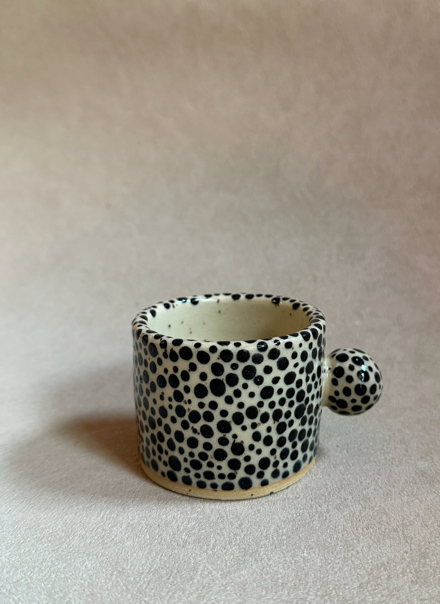 handmade polka dot espresso cup