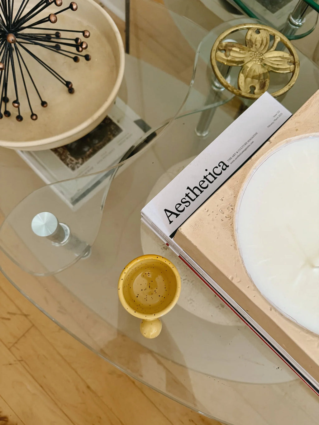 handmade yellow espresso cup