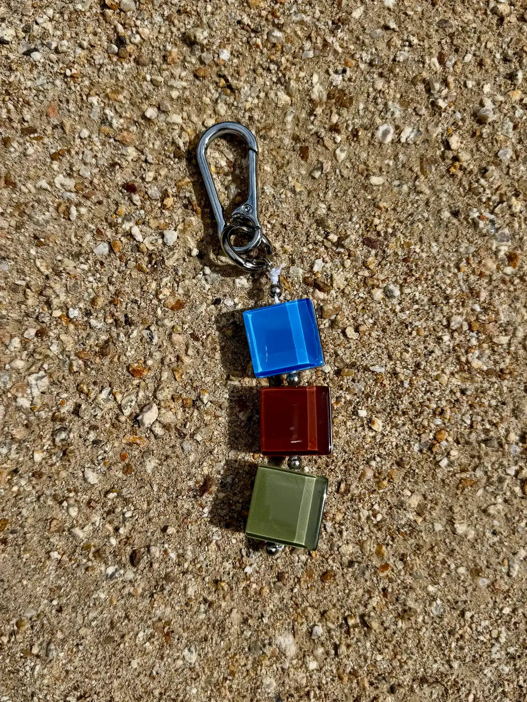 handmade glass tile bag charm / keychain
