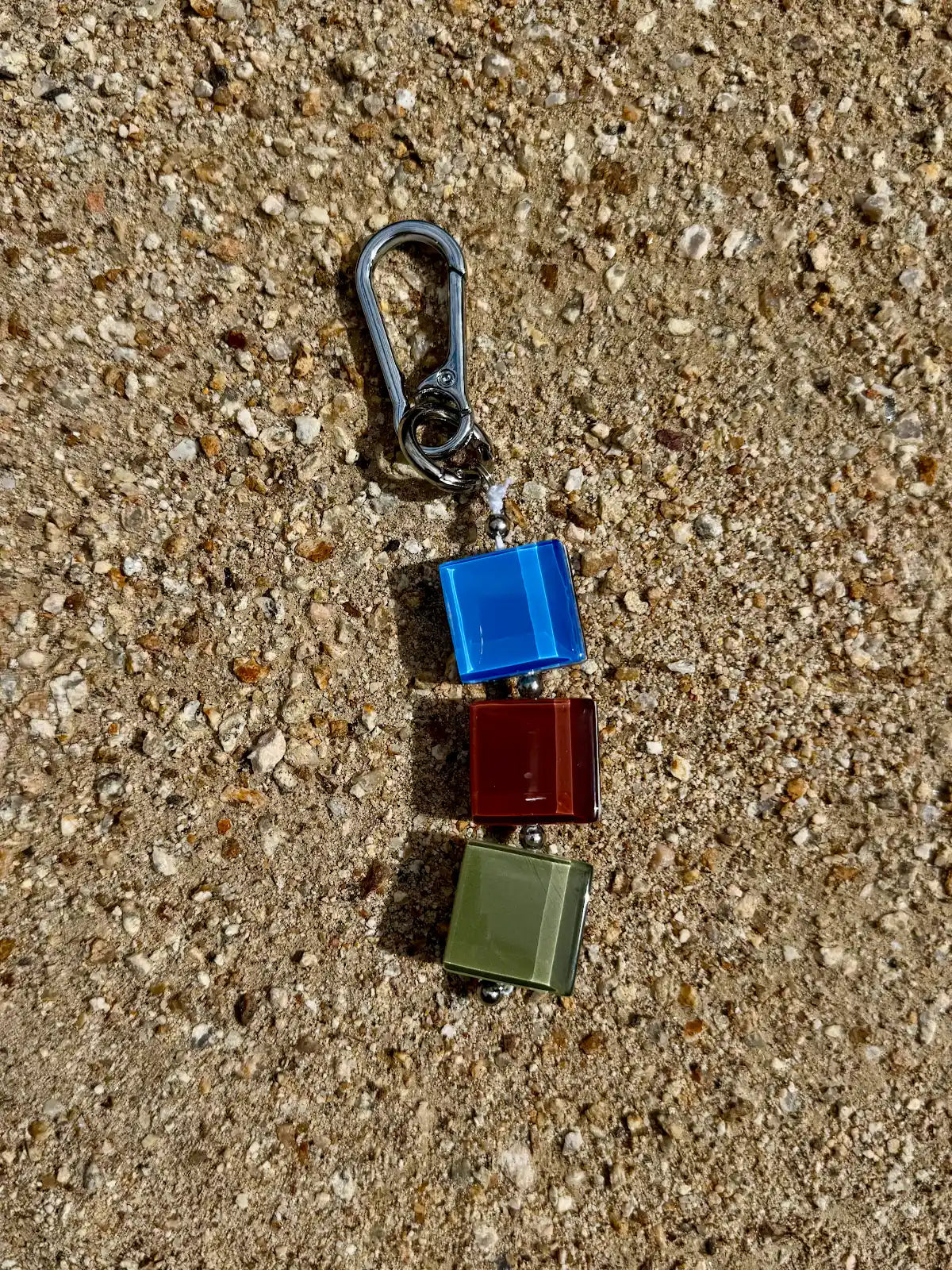 handmade glass tile bag charm / keychain