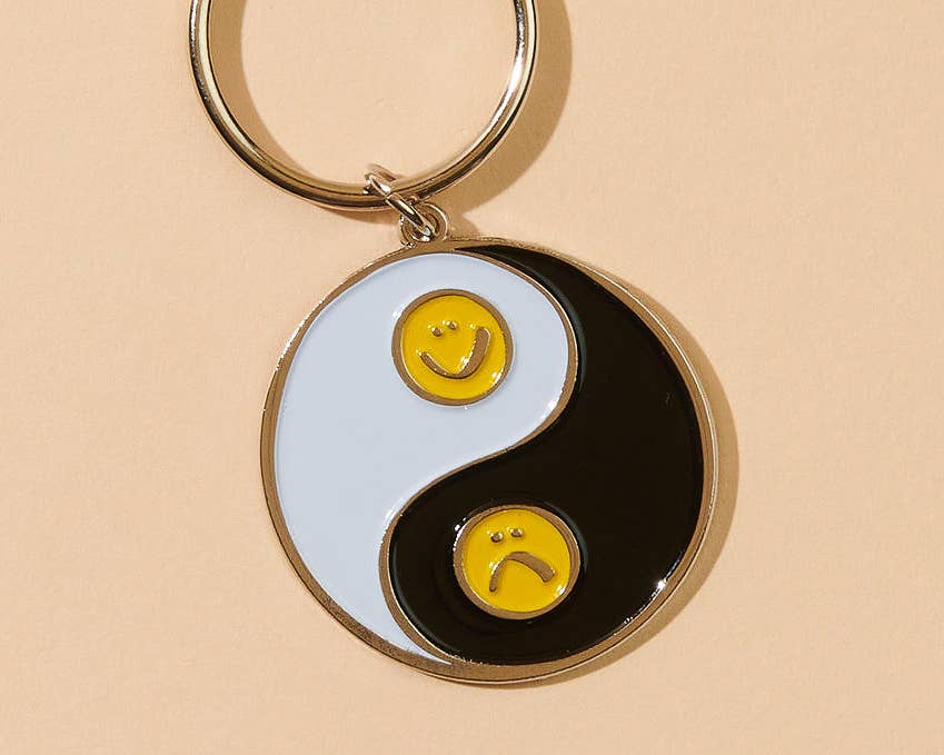 yin yang enamel keychain - bag charm