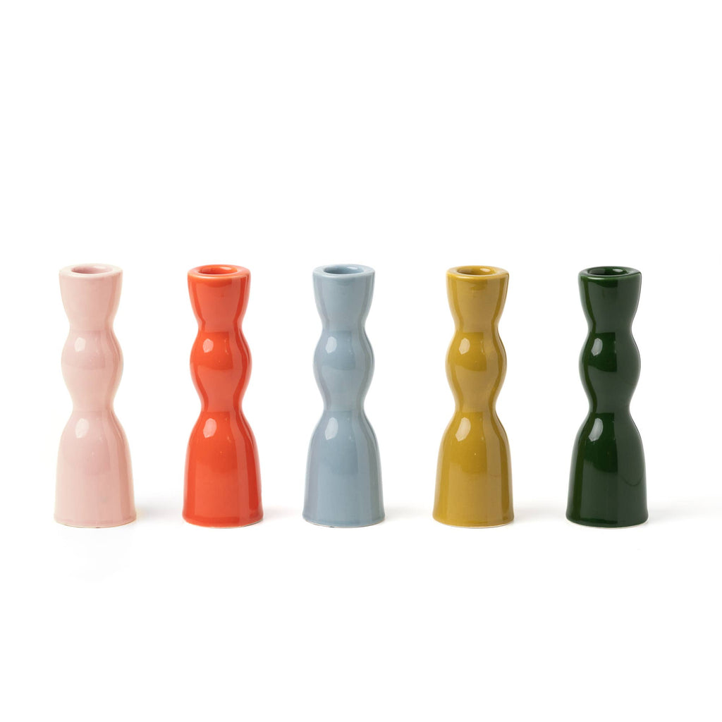 wave candleholder - low