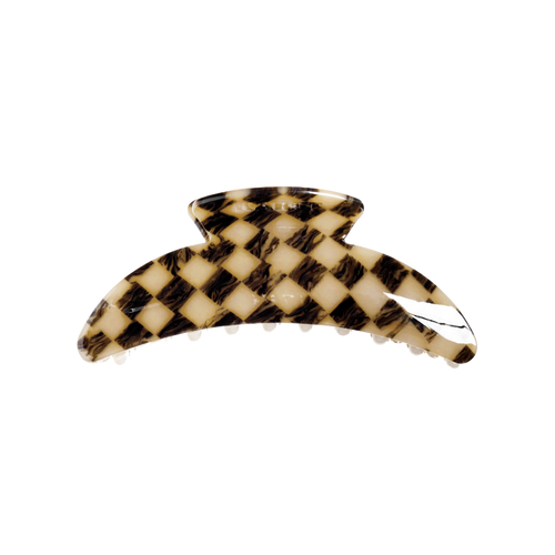 slim hair claw clip — faded checker