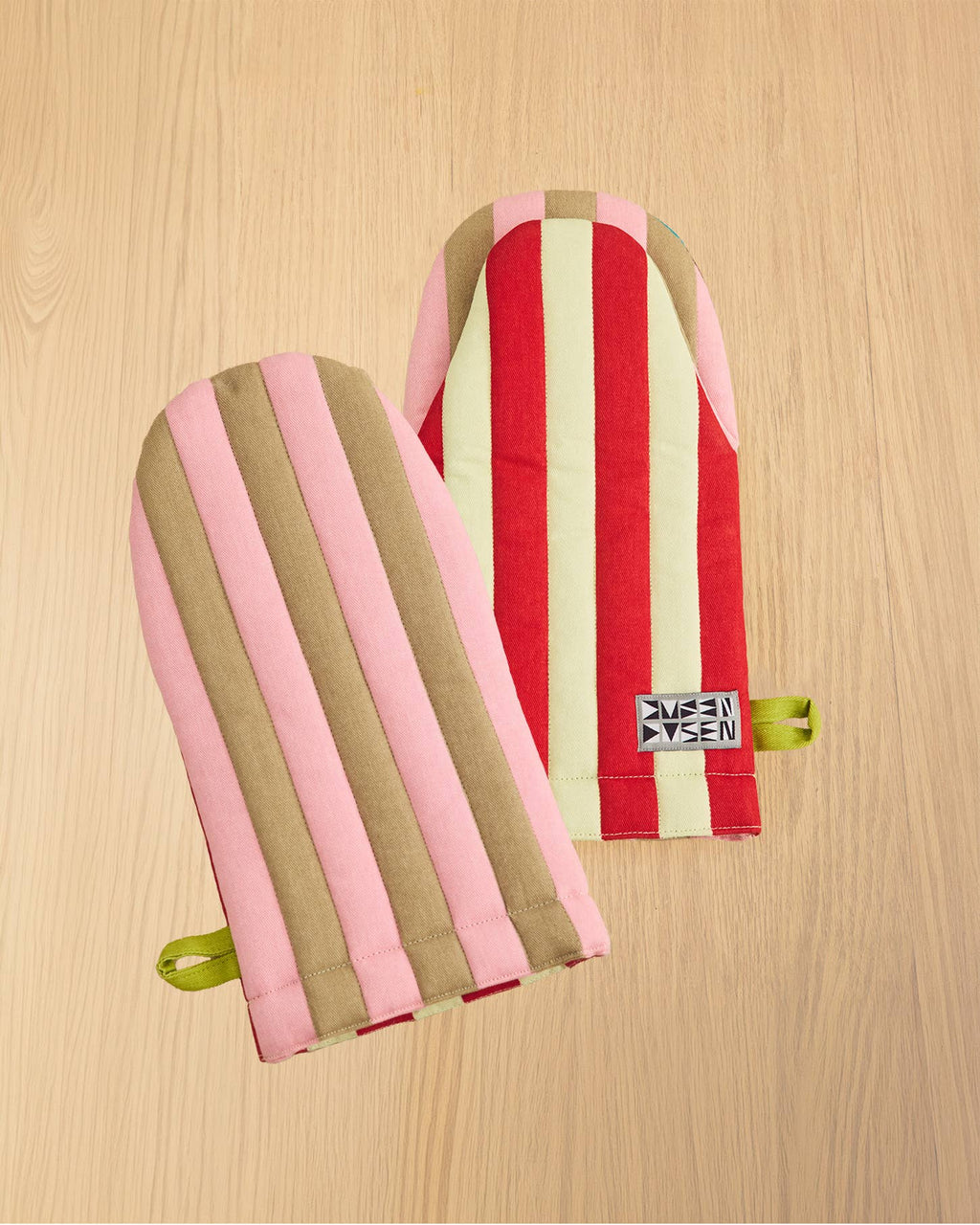 Ladybug Stripe Quilted Oven Mitt