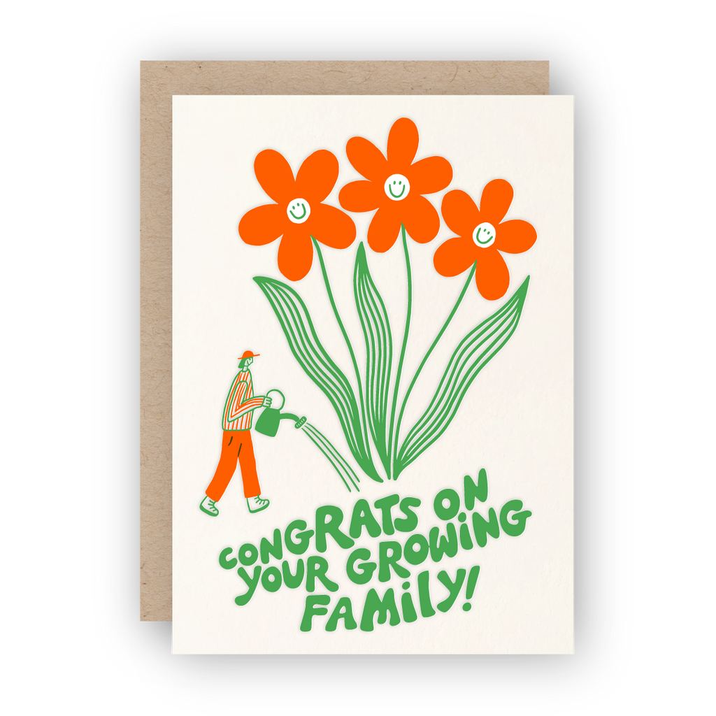 congrats on your growing family! letterpress greeting card