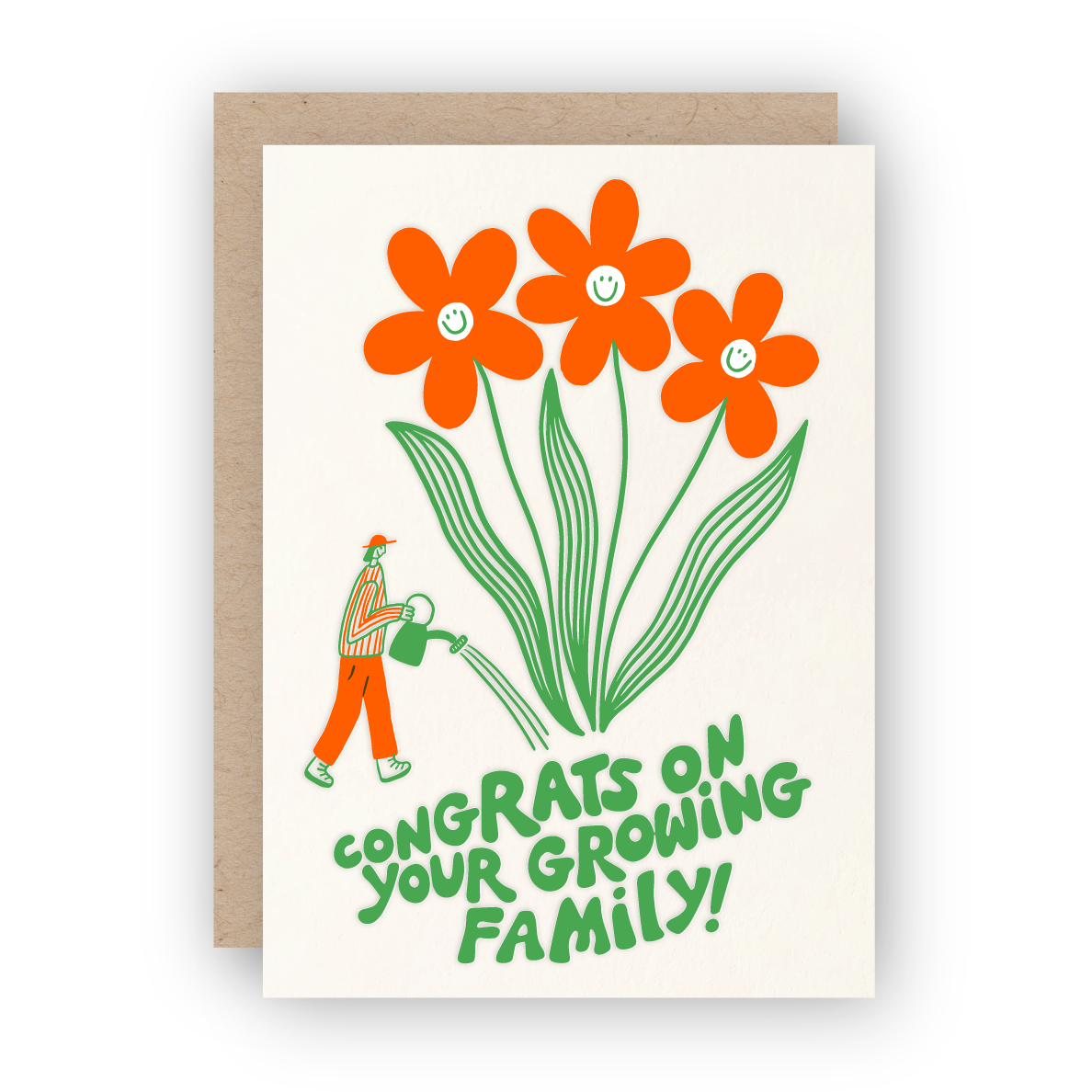 congrats on your growing family! letterpress greeting card