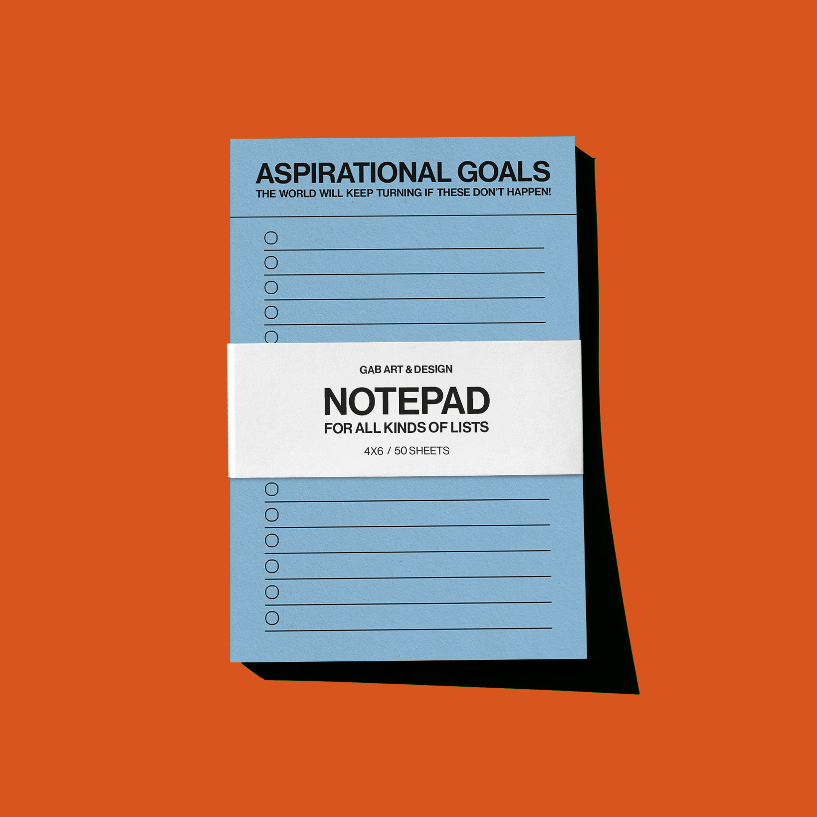 Aspirational goals - list notepad