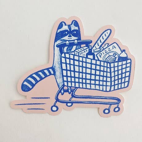 sticker - shopping snaccoon