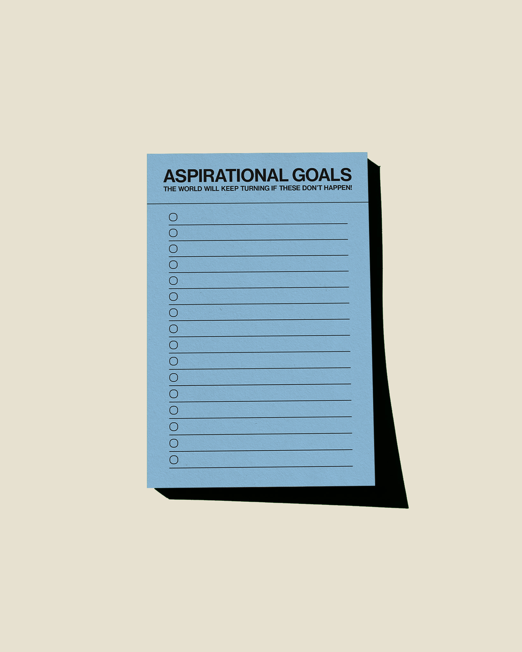 Aspirational goals - list notepad