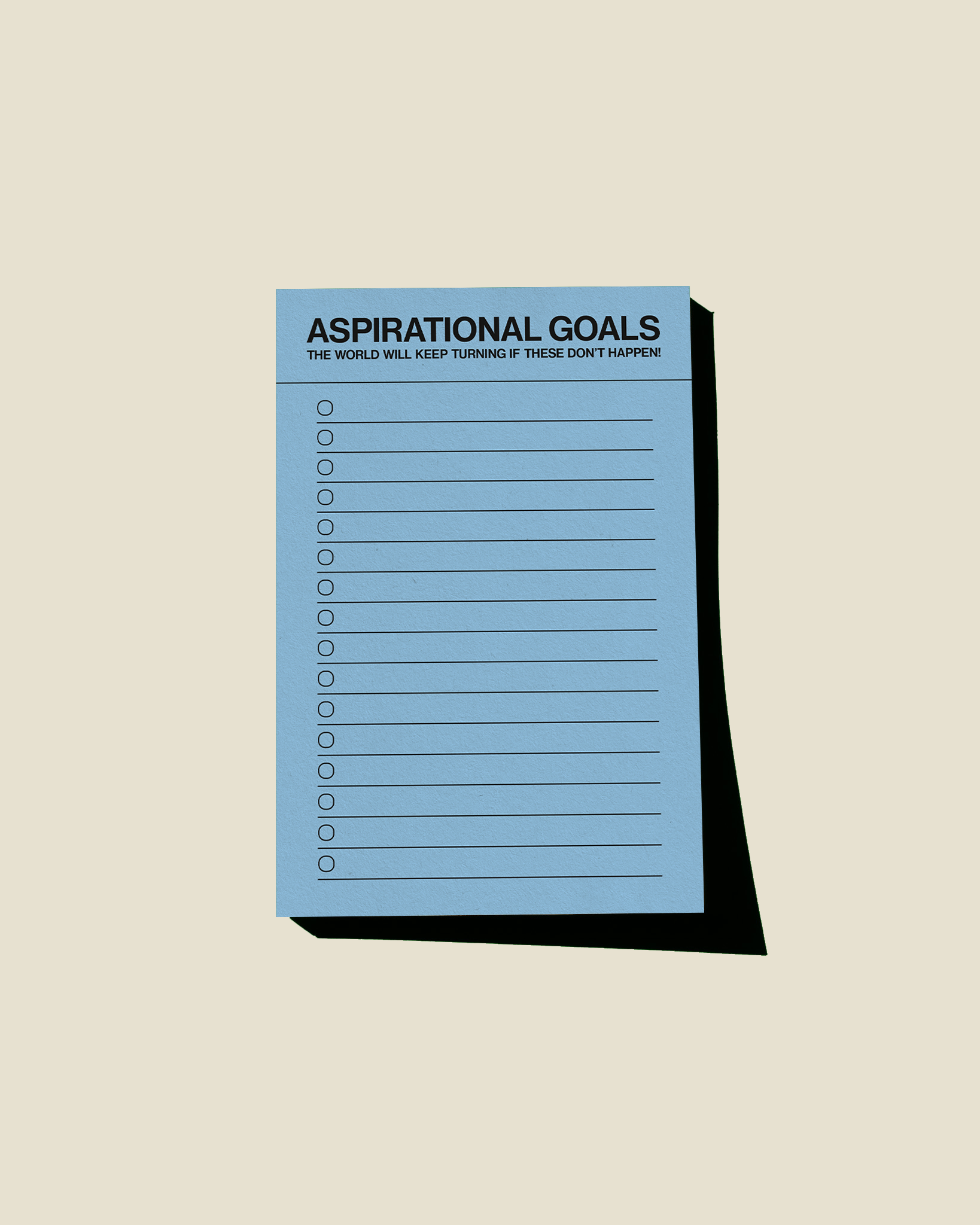 Aspirational goals - list notepad