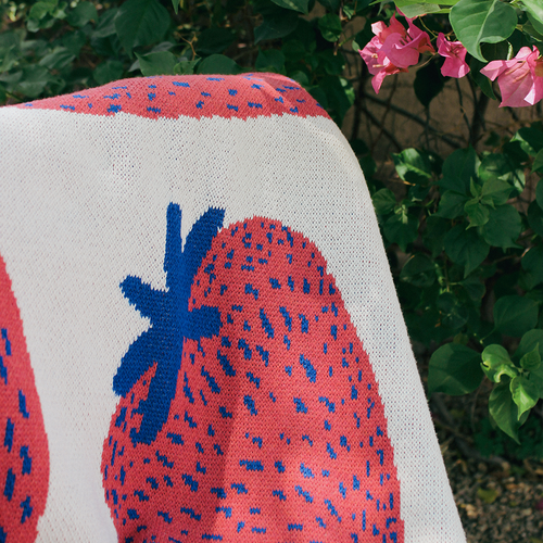 strawberry knit blanket
