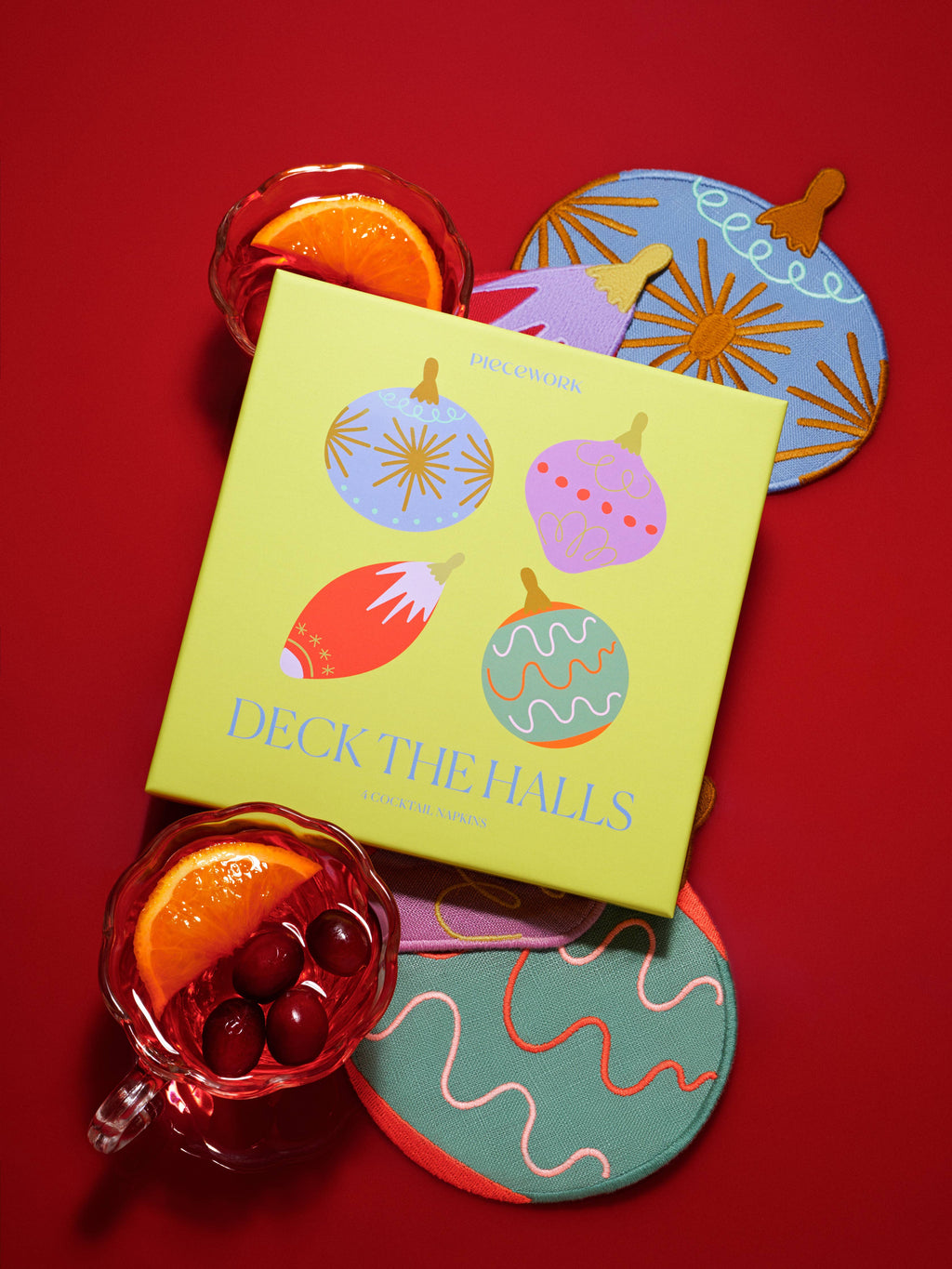 deck the halls cocktail napkins - set of 4