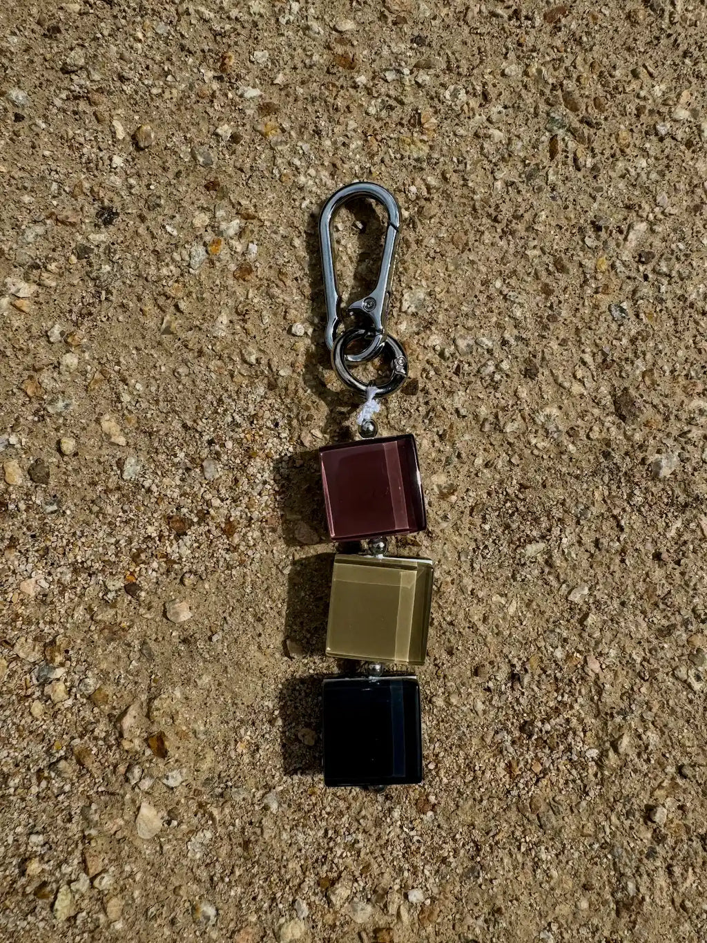 handmade glass tile bag charm / keychain
