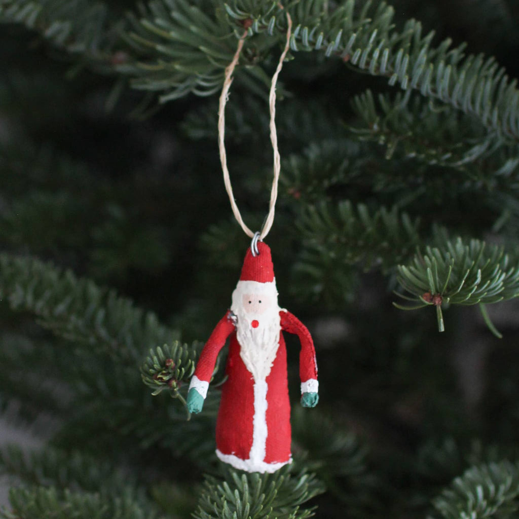 mini canvas santa ornament