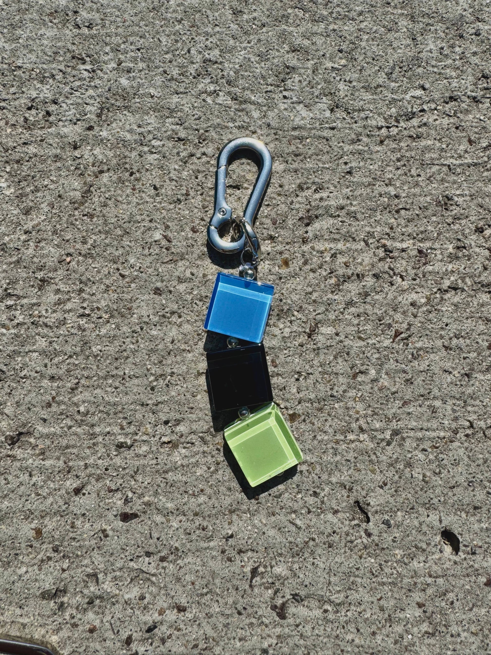 handmade glass tile bag charm / keychain