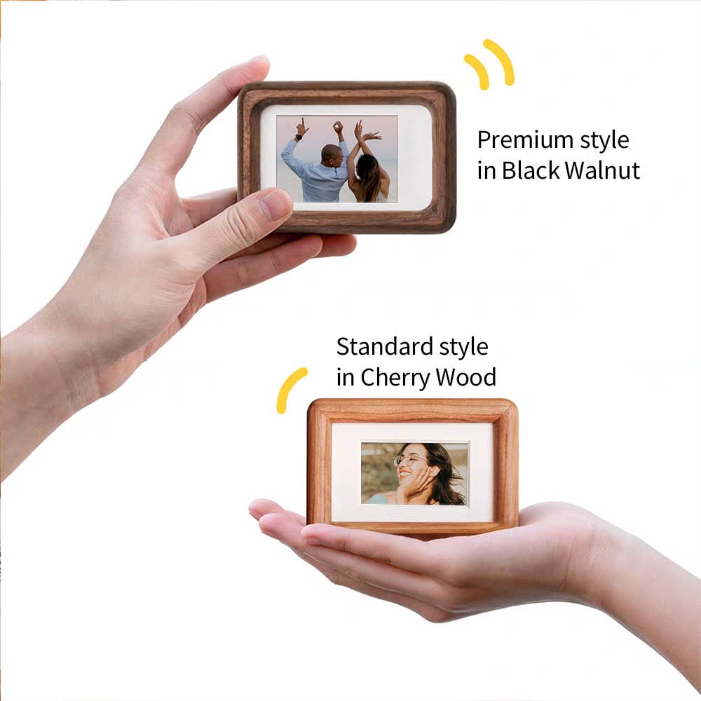 3" fridge magnet mini solid wood display frame