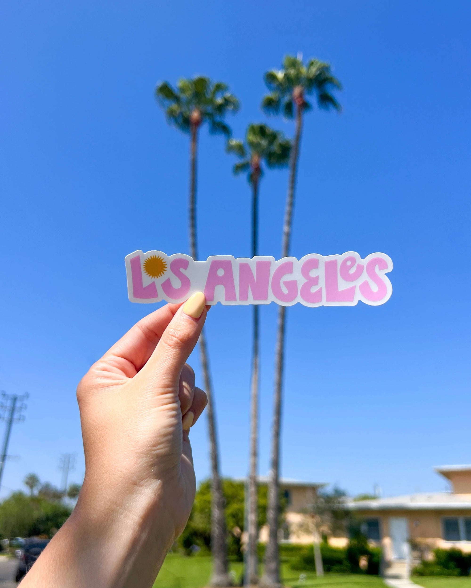 los angeles funky bubble letter sticker