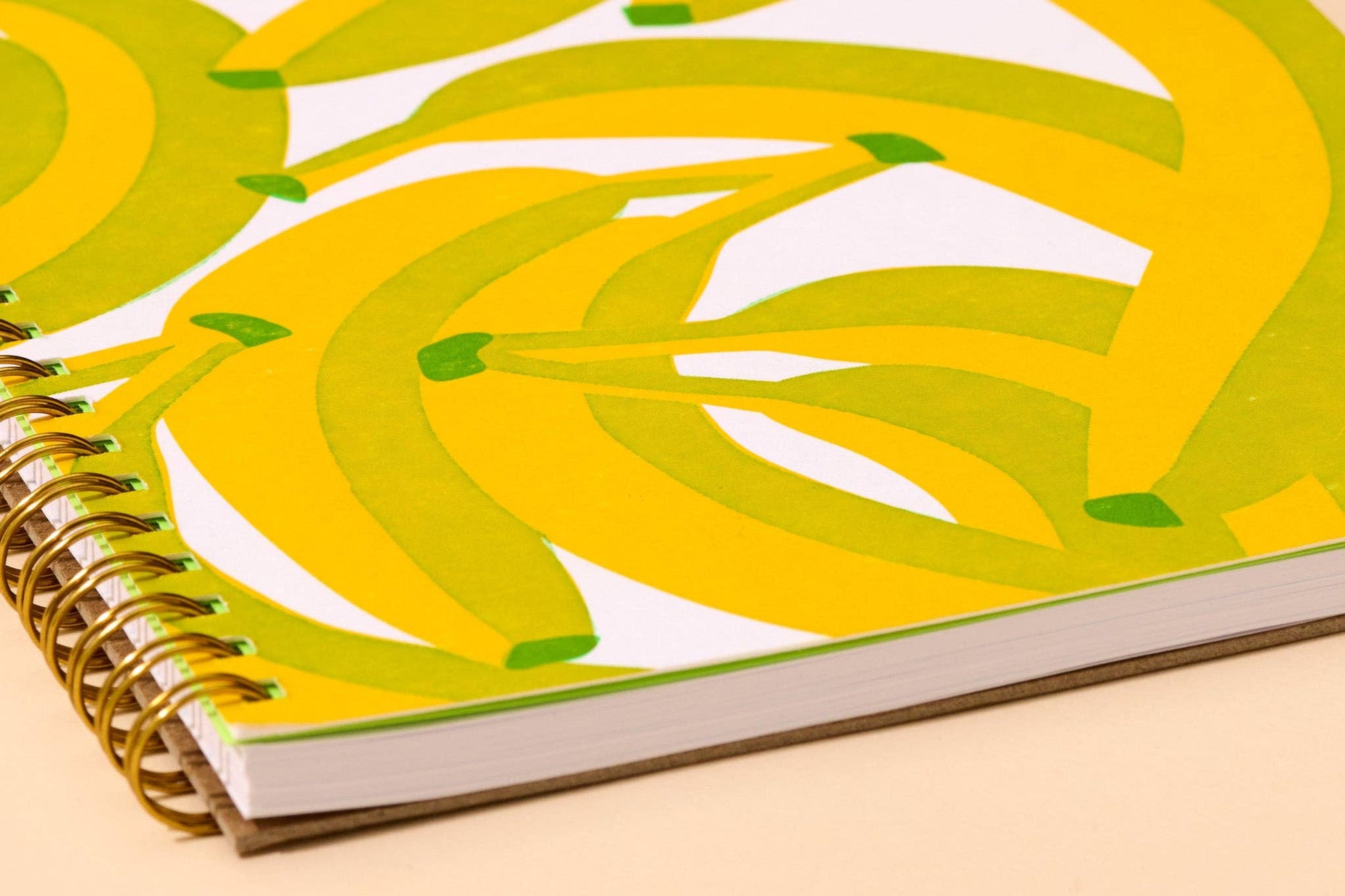 letterpress A5 spiral notebook—bananas