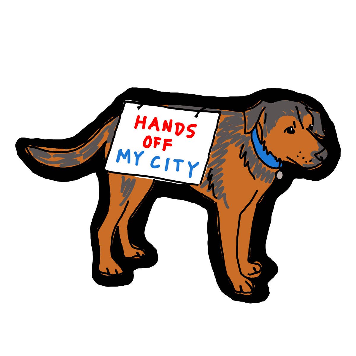 protest dog sticker  