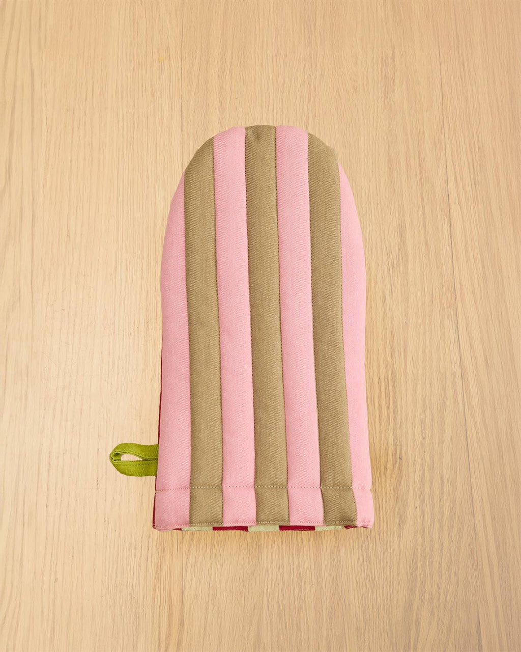 Ladybug Stripe Quilted Oven Mitt