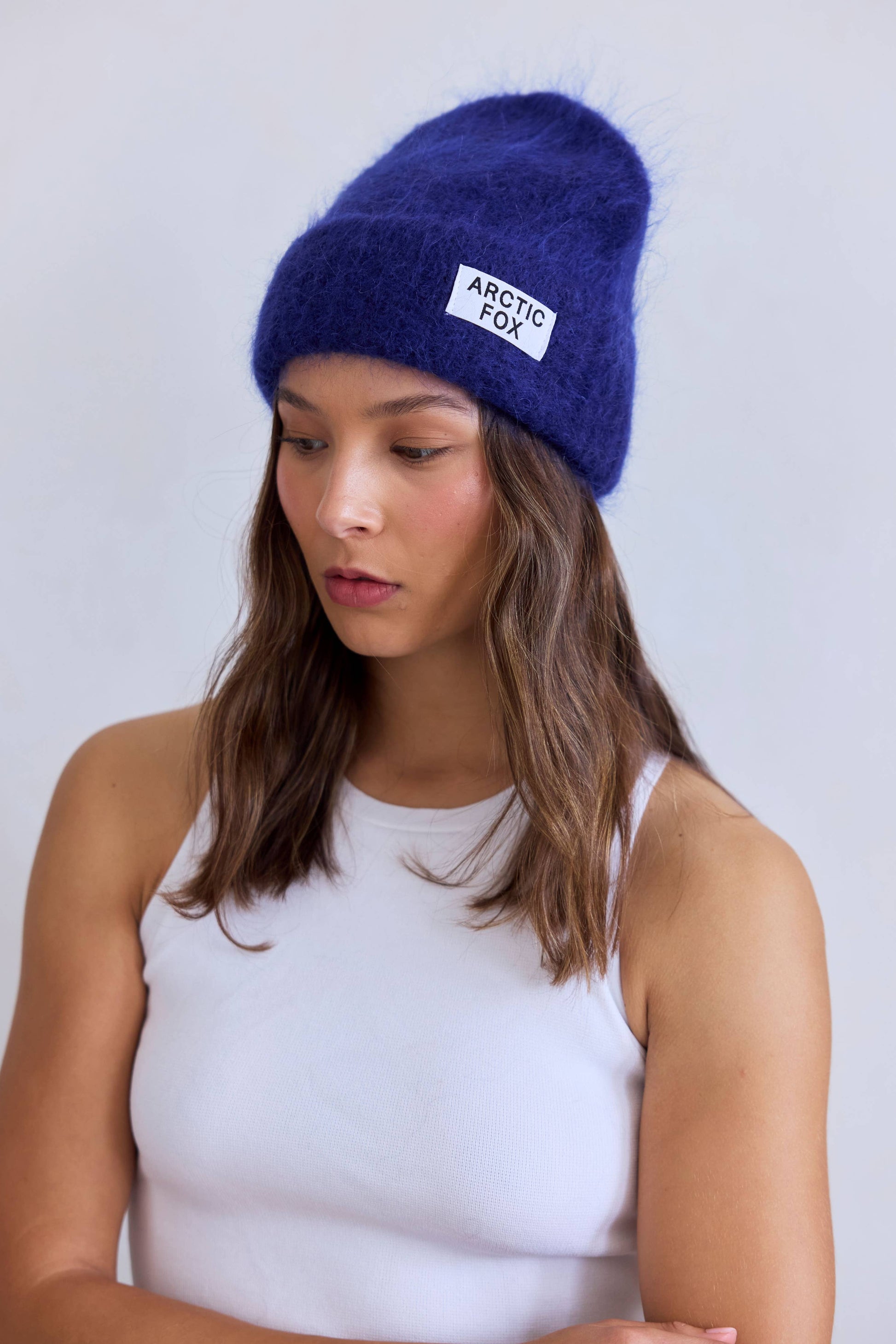 the mohair beanie - deep sea navy