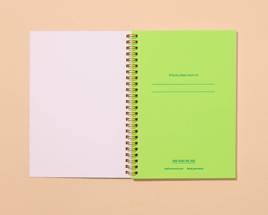 coneflower wildflower letterpress spiral A5 notebook
