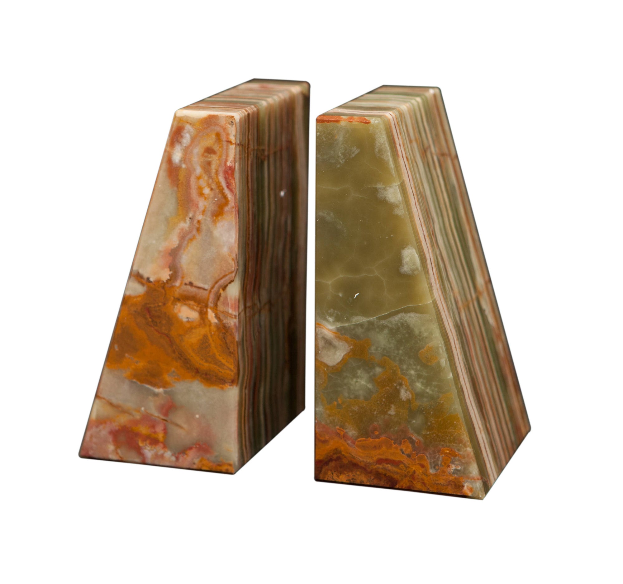 zeus collection whirl green onyx bookends