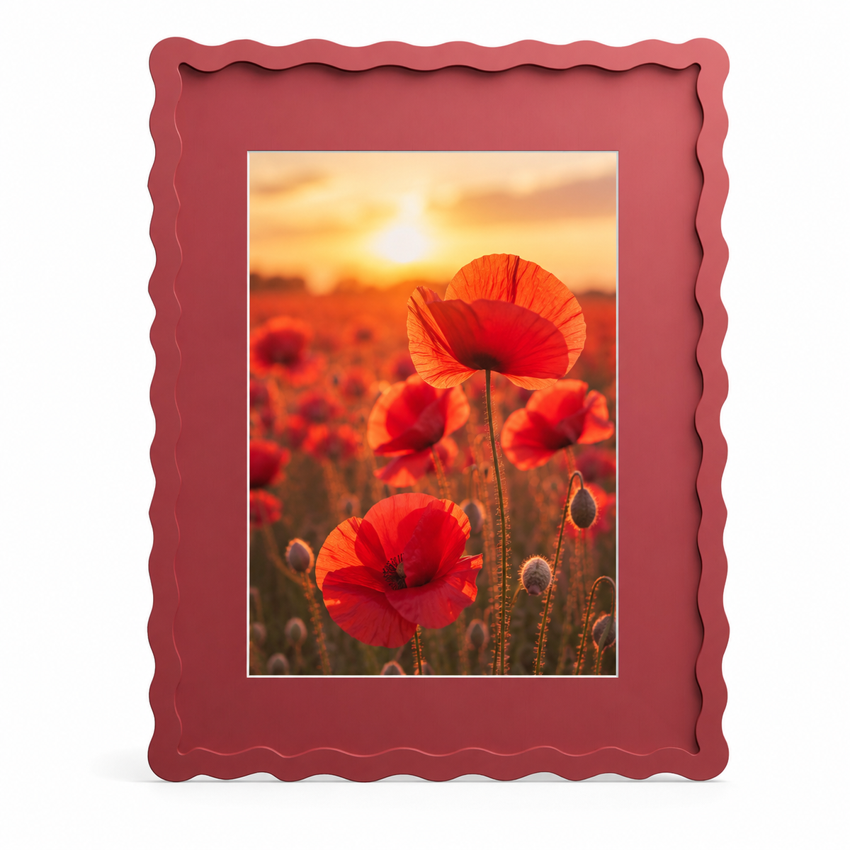 Colorful Wavy Edge MDF Wood Frame | Matte Painted Finish