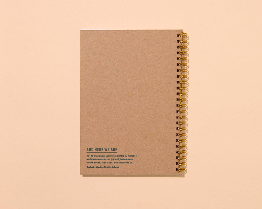strawberry letterpress spiral notebook