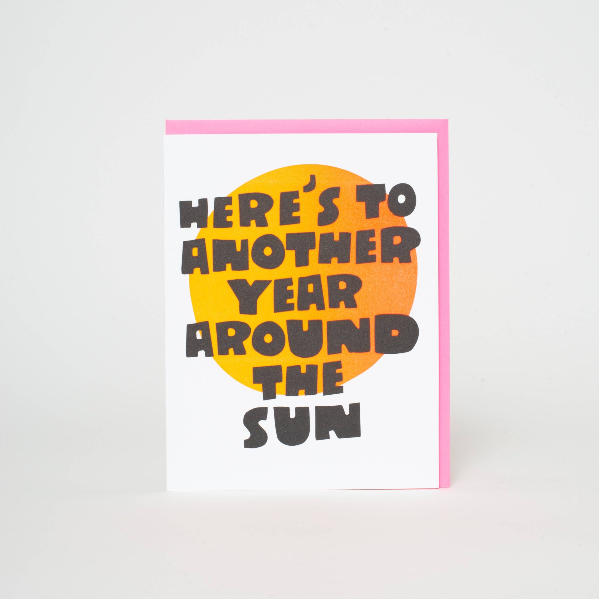 around the sun birthday letterpress greeting card