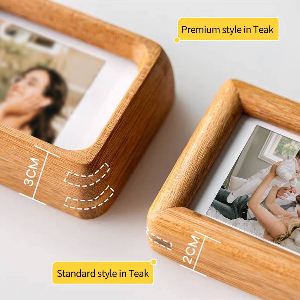3" fridge magnet mini solid wood display frame