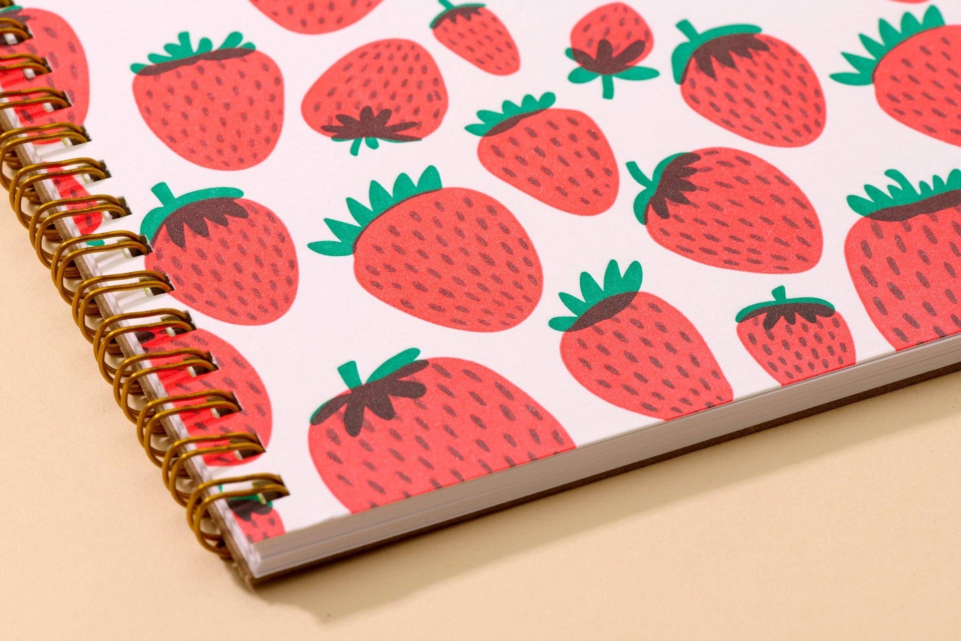 strawberry letterpress spiral notebook