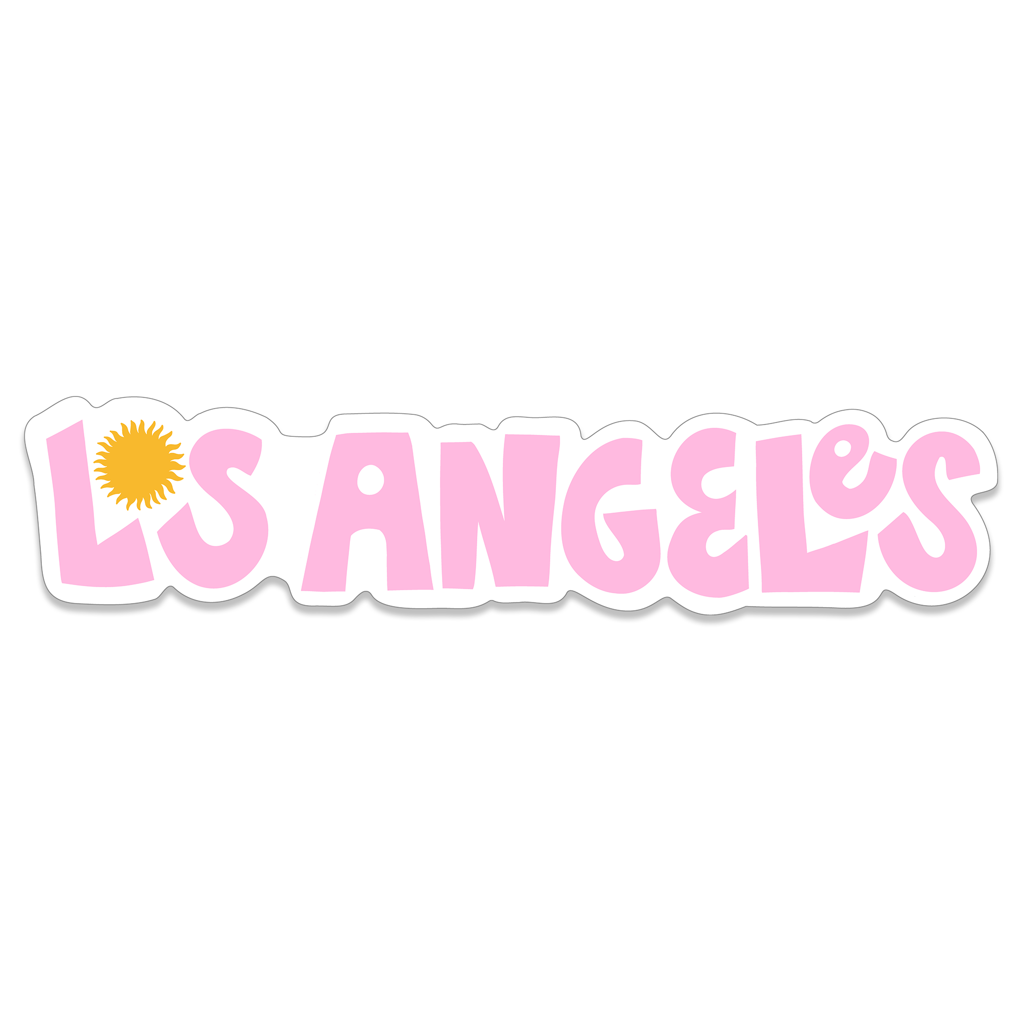 los angeles funky bubble letter sticker