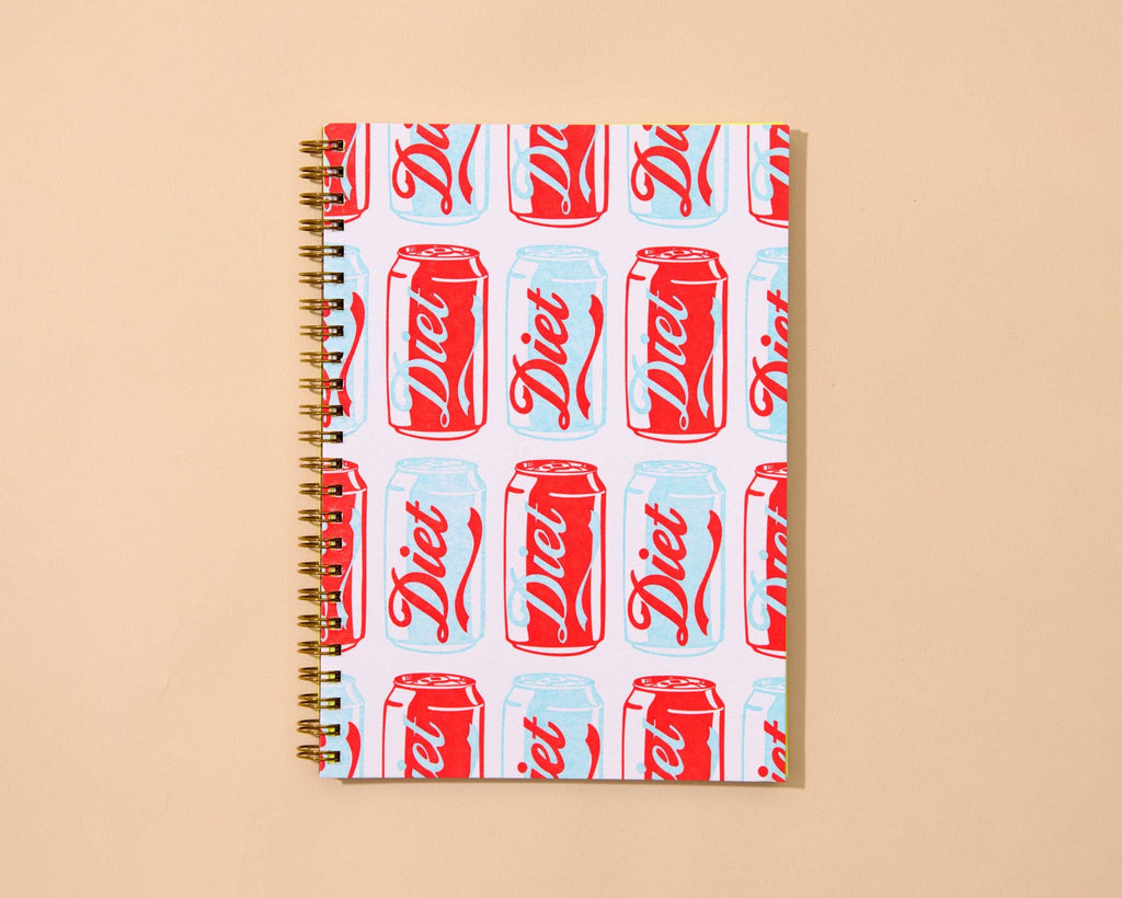 modern letterpress spiral notebook— diet soda