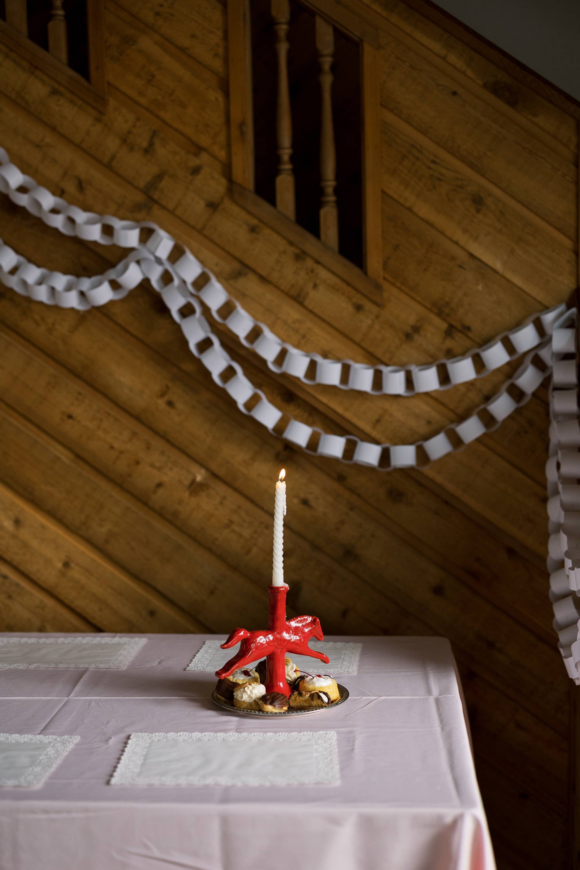 dala horse candlestick holder | ceramic candlestick