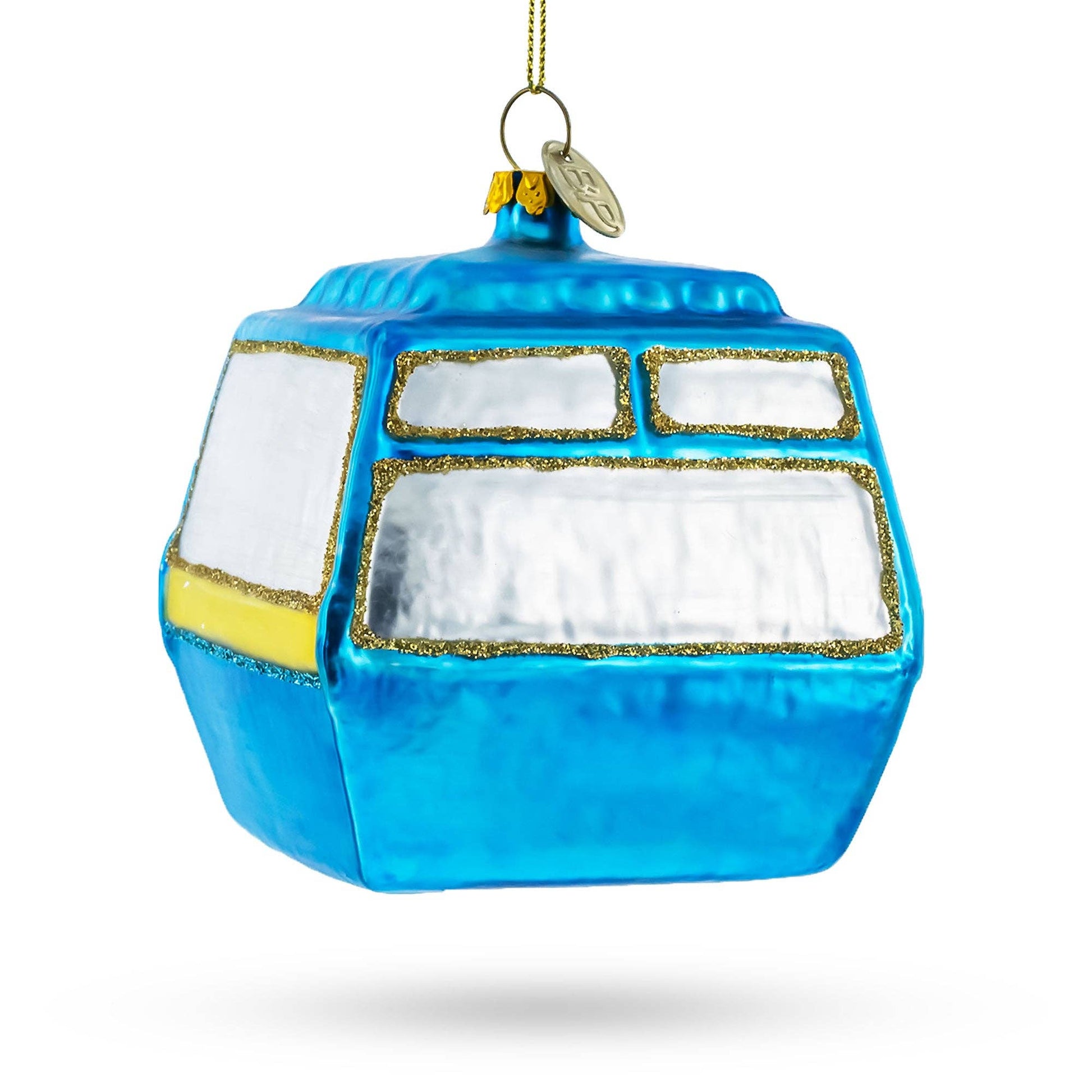 mountain bliss ski gondola glass ornament
