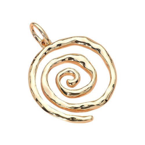 hammered metal spiral pendant bag charm