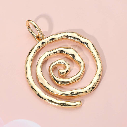 hammered metal spiral pendant bag charm