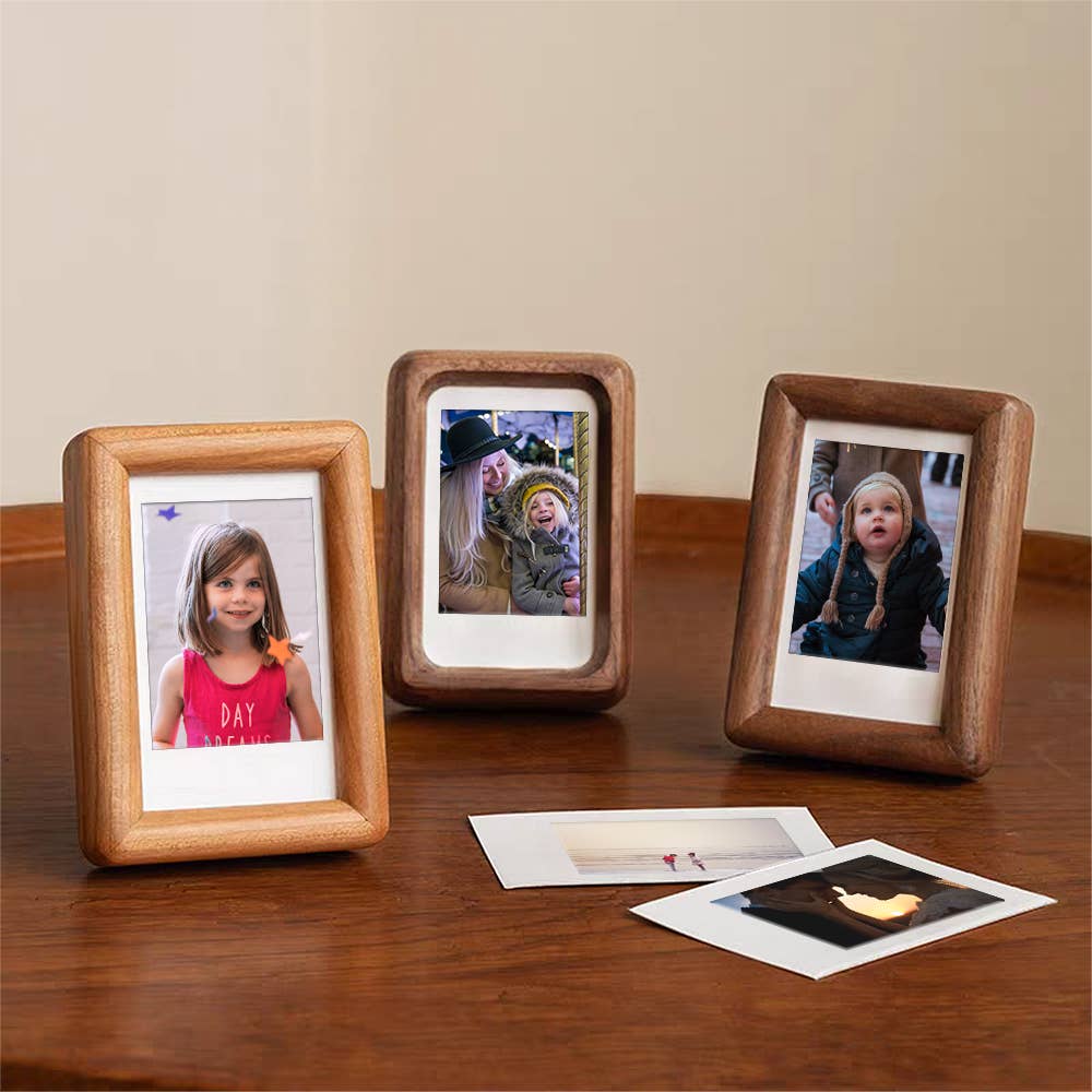 3" fridge magnet mini solid wood display frame