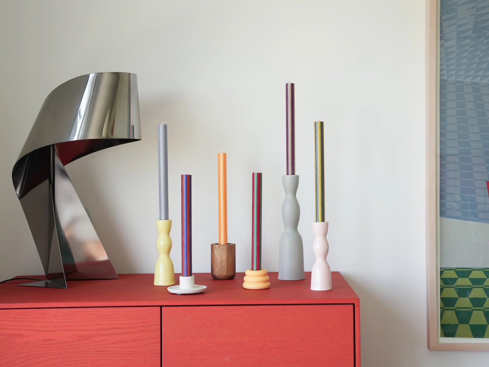 stripe dinner candle - singles!
