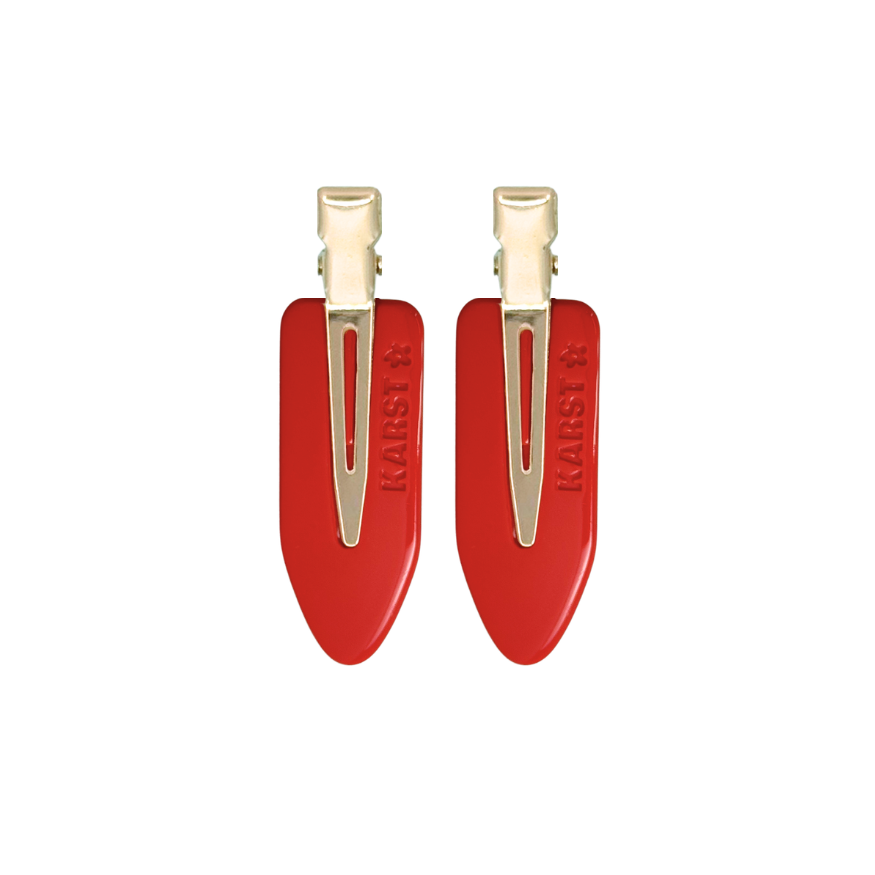 creaseless clips (set of 2) — candy apple