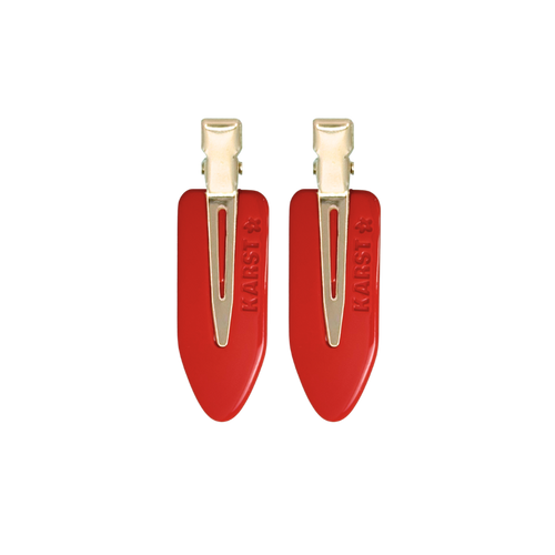 creaseless clips (set of 2) — candy apple