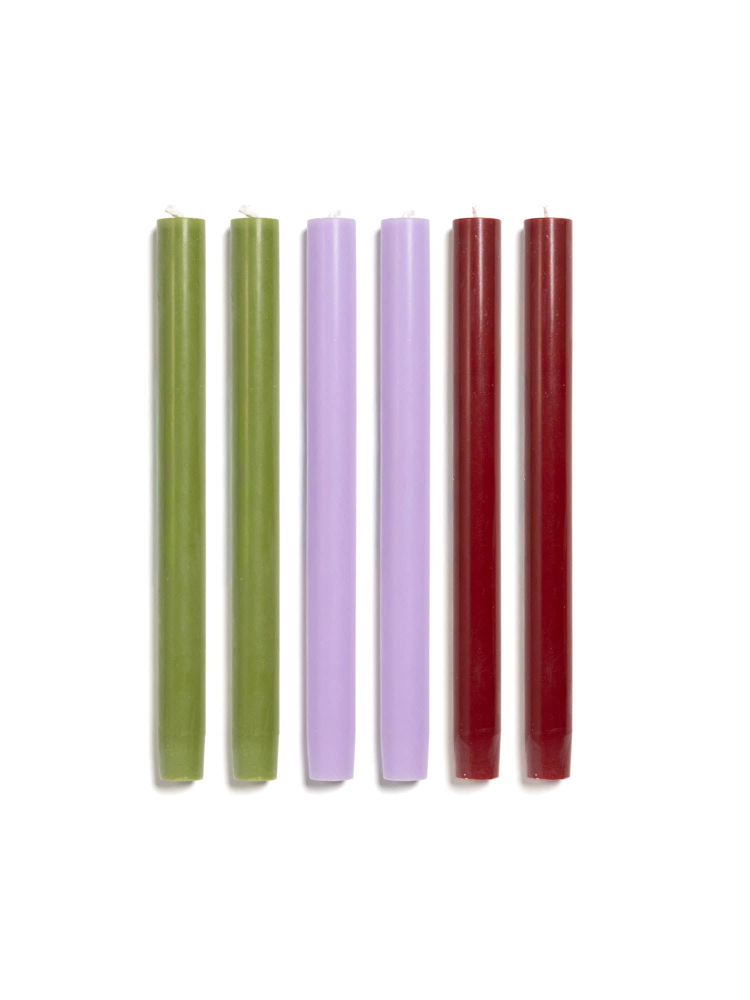 solid dinner candles - set of 6